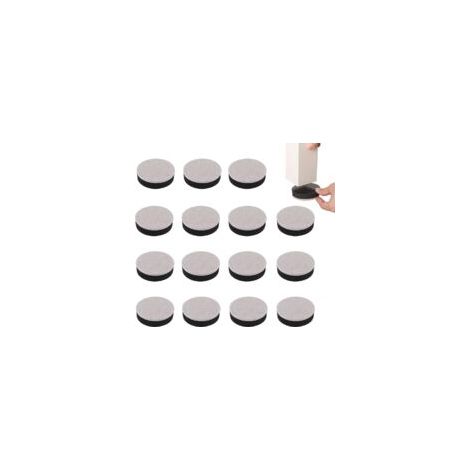 Juego de 16 deslizadores redondos de fieltro para muebles, reutilizables y duraderos, para mover muebles sobre pisos de madera y otras superficies duras. - Crezuo