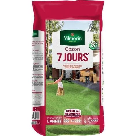 VILMORIN Rasen-Samen 7 Tage - 5 kg