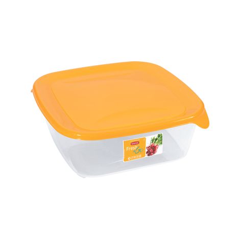 Curver zestaw pojemników kwadratowych fresh&go 3x0,8l /żółty/ transparentny