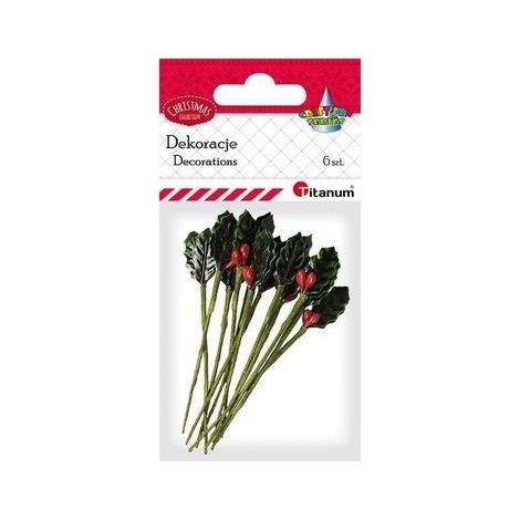 Rami di agrifoglio 15x30mm 6 pezzi