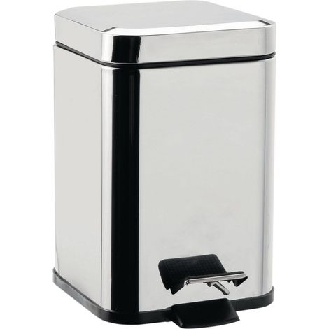 Inda - Poubelle de 3 litres en acier poli avec couvercle et (1/2)