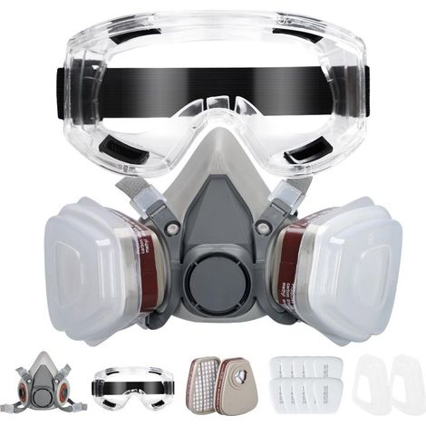 KN95 Masque Respiratoire Intégral Avec Filtres, Masque Anti-Poussière En Aérosol De Peinture Réutilisable, Idéal Pour Polissage,Soudure,Graffiti (1/5)