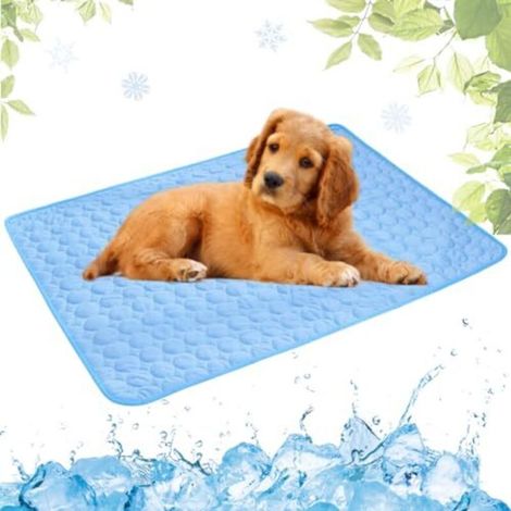 Tapis Rafraichissant Chien Portable, Tapis Rafraichissant Animaux de Compagnie Lavable, Tapis Rafraîchissant Chien, 40x50cm, Bleu
