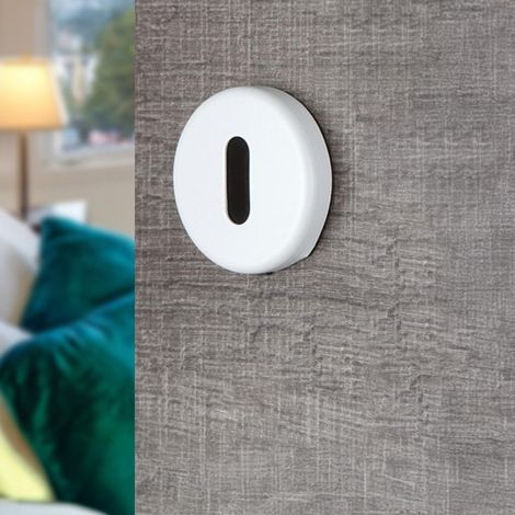 Ouvre&Déco – 2 rosaces de poignée de porte rondes MIRA entrée de clé, Aluminium Blanc mat