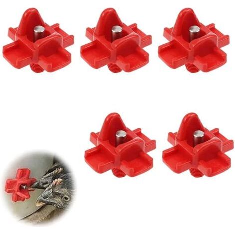 Pair Lntyq Abreuvoir Poules, Tétine à Eau de volaille, Buveurs d'eau de Poulet en Plastique, Poulet Abreuvoir Automatique, Abreuvoir Automatique pour tétine de Poulet avec Montage latéral Horizontal,5 (1/5)