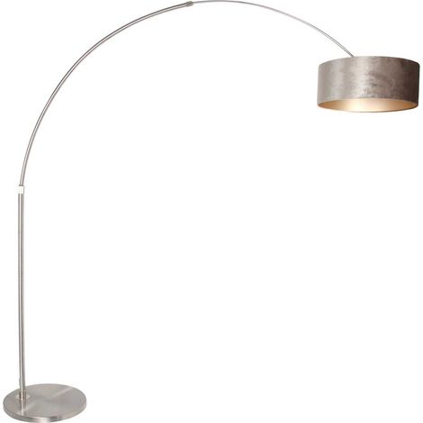 Sienna Sparkled Light Lampada da terra ad arco Acciaio spazzolato, Velour Taupe (1/4)