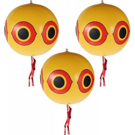Ballon Anti-Oiseaux - Ø 40 cm - Avec Yeux Gonflables - Pour Jardin Vergers Voitures Bateaux - Lot de 3 (1/5)