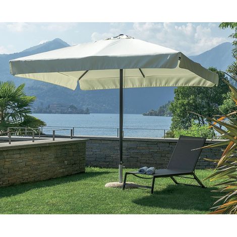 Aluminium Sonnenschirm 300x300 anthrazit, ecru Segeltuch MALIGI HOME MG-MARA Ecrù (1/5)