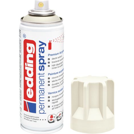 Edding - Bombe de peinture aérosol E5200 blanc crème mat - Spray 200ml – Séchage rapide, résiste aux intempéries (1/5)