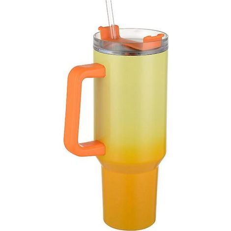 Stanley 40oz Isolierbecher mit Henkel und Strohhalm, Edelstahl-Reisebecher, isolierter Kaffeebecher, schlichtes modernes Glas