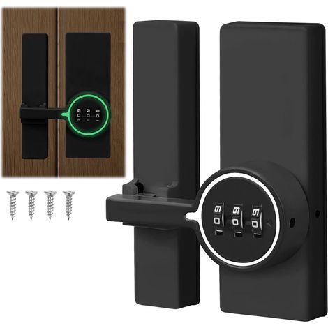 Shine Home Loquet de porte  avec verrouillage par mot de passe, alliage de zinc, serrure à combinaison mécanique, rotatif à 180 degrés, loquet de porte pour portes de hangar, portes de garage, armoire