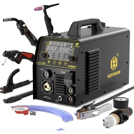 Máquina de soldar aluminio profesional 6 en 1, corta metal fácilmente, suelda aluminio y acero con precisión, pantalla digital, HVM270 (1/2)