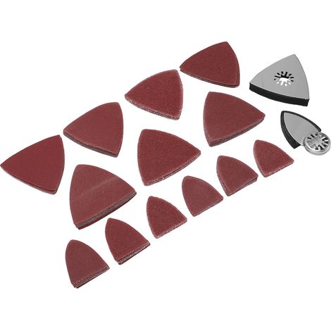 Schleifscheibensatz für oszillierende Werkzeuge, dreieckige Fingerklemmen, Körnungen 60, 80, 120, 180, 240 (1/5)