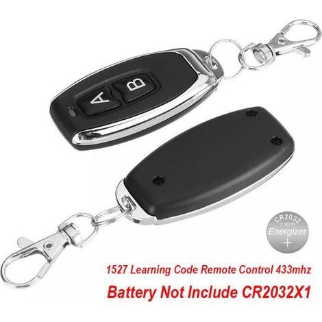 2 télécommandes garage, récepteur 2CH, code roulant 433,92 MHz, acier inoxydable, pour portails et portes de garage