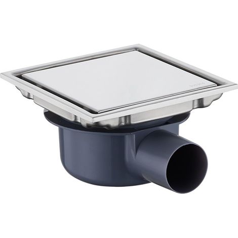 Caniveau de Douche Carré,15 15 Bonde de Douche, Siphon à 360, Siphon de Sol Anti-Odeur, Invisible, Utilisable en Positif et Négatif, Double Filtration, Peut être Carrelé, Argenté (1/5)