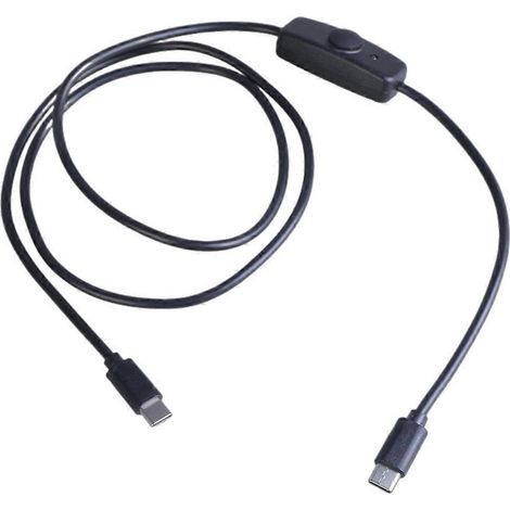 480 Mbit/s USB-C-Stromkabel mit integrierten Schaltern (Stecker auf Stecker)