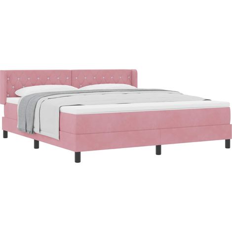 Maison Exclusive - Letto a molle con testiera Rosa 200 x 180 cm Velluto (1/5)