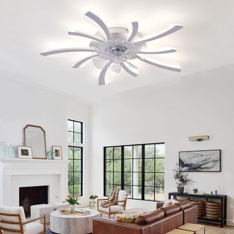 Plafonnier Ventilateur Moderne 78 cm avec Éclairage LED Intelligent, Silencieux, 3 Températures de Lumière et 6 Vitesses, Blanc (1/5)