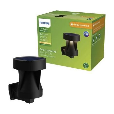 Philips LED Avery Aplique Solar Exterior Negro