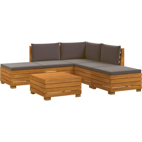 Maison Exclusive - Outdoor-Sofagarnitur mit Kissen 6 Stück Braun