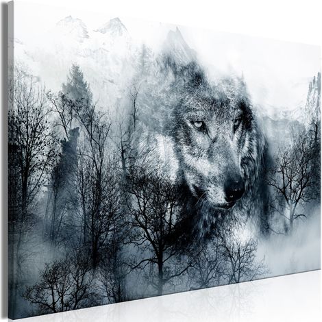 Quadro - Mountain Predator (1 Part) Wide Black and White - 90x60 (1/4)