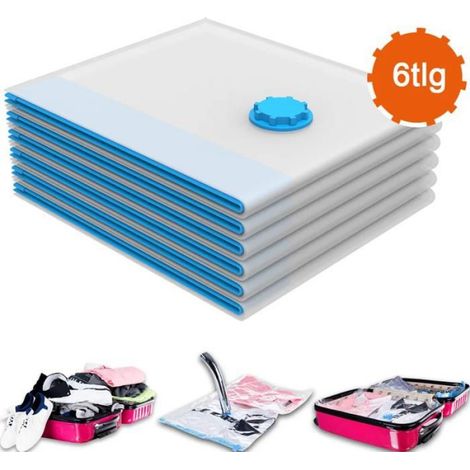 Sac Sous Vide - Réutilisable - PA+PE - 60x40 cm 80x60 cm 100x80 cm - Pour Vêtements Linge De Lit - Lot De 6 (1/4)