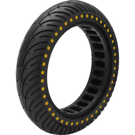 Pneu antidérapant pour scooter électrique à structure alvéolée, amortissant, disponible en jaune (1/5)