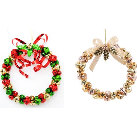 Guirlande De Cloches En Fer Forgé - Décor De Noël Pour Intérieur Et Extérieur - 2 Pièces (1/5)