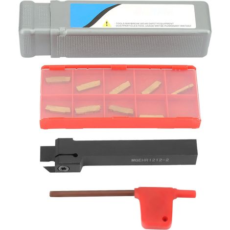 Ortviai Porte-outil de dressage MGEHR1212-2 avec 10 plaquettes MGMN200-G et clé fournie, en acier allié (1/5)