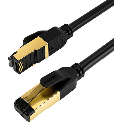 30M Cat8 Cuivre Sans Oxygène Double Blindage Int/Extérieur Robuste 40Gbps Etanche UV Résistant RJ45 (1/5)