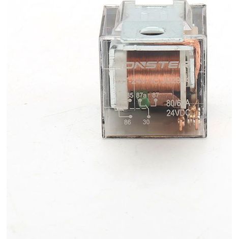 Relais à double contact transparent 80A 12V/24V, relais transparent, relais automobile inverseur normalement ouvert, relais inverseur à contact unique à cinq broches 80A-24V à cinq broches transparent (1/4)