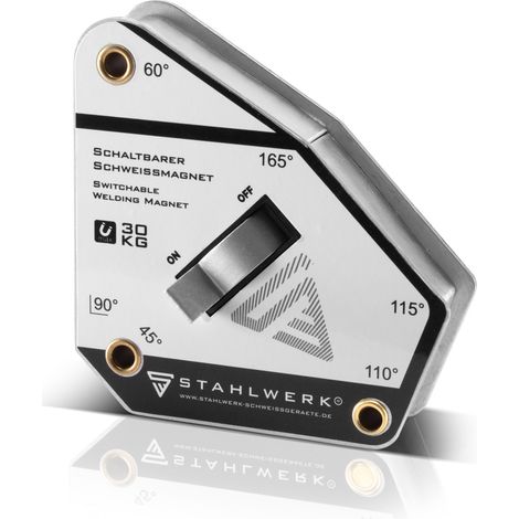 Ángulo de soldadura magnético STAHLWERK conmutable 45° - 165° 30 kg / 66 lbs (1/5)