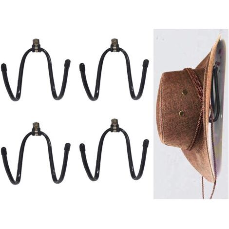Lot de 4 supports universels en métal pour chapeau de cowboy/support de chapeau de coyboy/organiseur de chapeau de coyboy/présentoir de rangement de chapeau de cowboy/support mural (1/5)