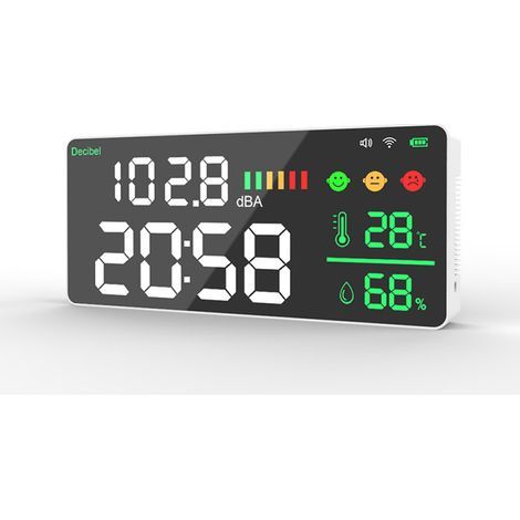 Tuya – 4-in-1-WLAN-Dezibelmesser, Temperatur- und Feuchtigkeitsmesser, Wecker, 11-Zoll-LED-Farbdisplay, intelligentes Pairing, App-basierte Geräuschsteuerung (1/5)