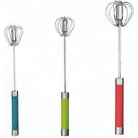 Fouet à œufs semi-automatique Piranha Whizzy Whisk, batteur manuel à poussoir en inox, mélangeur de cuisine robuste (1/5)