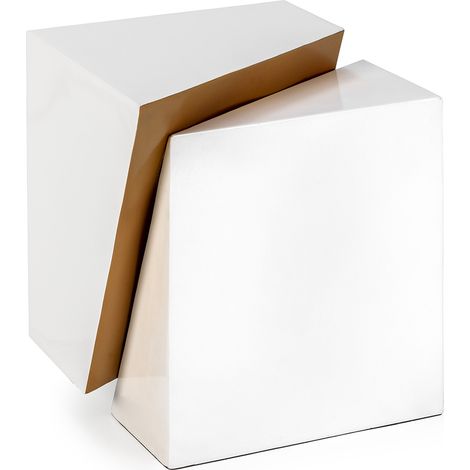 Mesa Auxiliar 41X35X48 Metal Blanco/Dorado (1/5)