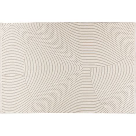 Lisa Design – Tapis rectangulaire abstrait beige 80% polypropylène – Douceur au toucher – Dimensions 80x150 cm – Pour salon ou chambre moderne (1/5)
