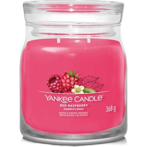 Rote Himbeere – Yankee Candle Signature – Mittlere Kerze mit zwei Dochten (1/4)