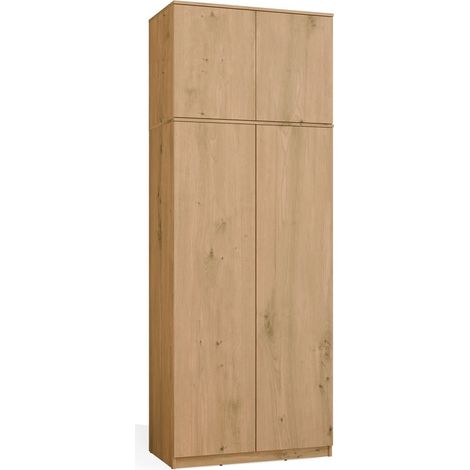 SD-90 Armadio con Modulo Superiore, Porte, Mensole, Rovere Artisan, per Cabina Armadio, Camera, Studio (1/5)