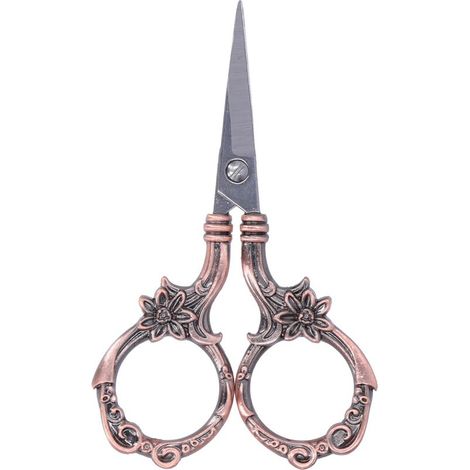Lot de 3 ciseaux vintage fleur DIY broderie européenne rétro artisanat cuivre (1/5)