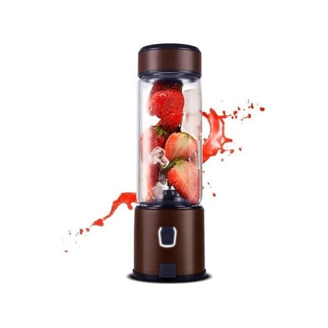 TRADE SHOP - Frullatore Portatile Ricaricabile Usb Con Bicchiere Vetro Acciaio Per Smoothie Milkshake - (1/5)