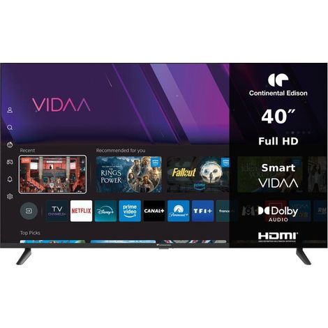 Televisor LED 40" Continental Edison CELED40SVFH26B7 FHD Negro 3x HDMI 2x USB