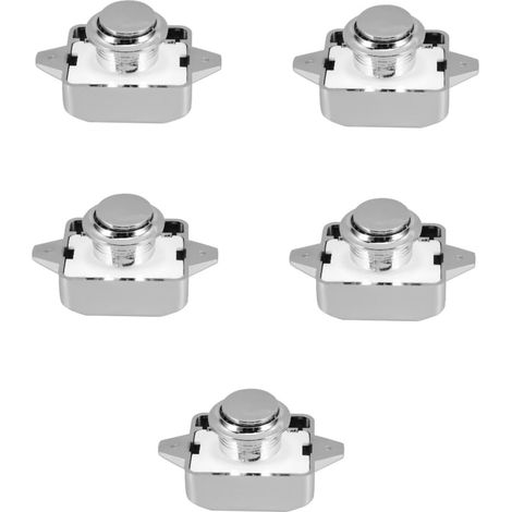 Lot de 5 verrous à bouton, poussoir pour armoire, loquet pression, car (1/5)