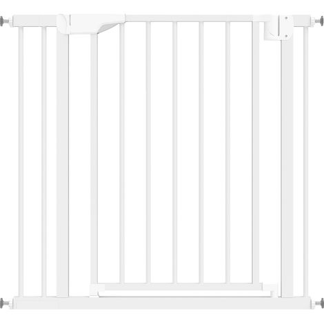 Cancelletto di sicurezza senza fori per bambini e animali, chiusura automatica, 76-89 cm, bianco (1/5)