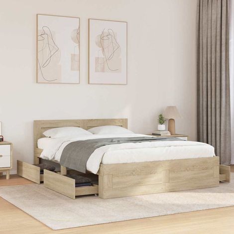 Estructura de cama con cajón Sonoma Madera de ingeniería (1/5)
