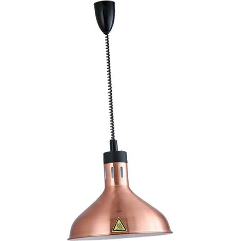 Lampe chauffante alimentaire 275 W en bronze pour buffet, poulet frit, frites - Ampoule non requise (1/5)