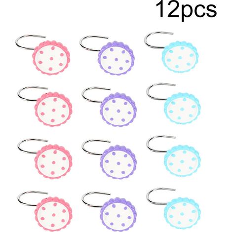 12 Crochets de Rideau de Douche en Forme de Tournesol en Résine - Lot de 12 Pièces Décoratives (1/5)