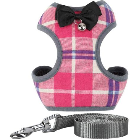 Pettorina per cani, pettorina per cani, pettorina per gatti, pettorina per gatti per escursionismo, gilet in morbida rete traspirante per cani di piccola taglia, gatto MZ123 (L, rosa)- (1/5)