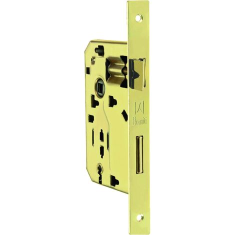 Bonaiti SERRATURA LEGNO PATENT INF. B/QUADRO Art. 042P - ottonato lucido E.40 - 1 pezzo