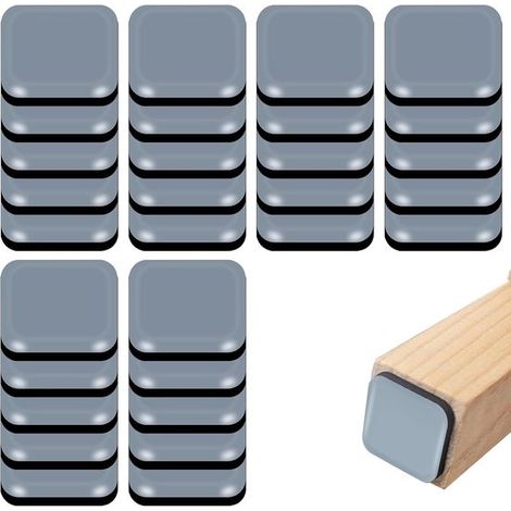 30 patins en téflon pour meubles, protections de pieds pour tables et chaises, faciles à déplacer, pour chaises, tables, canapés et lits, carré 40 x (1/5)